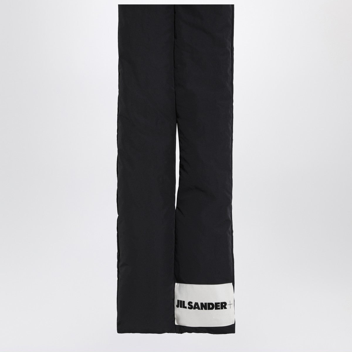 Jil Sander Black padded scarf with logo